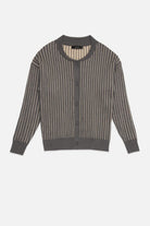 cardigan in grey and ecru