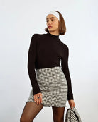 Molly Bracken Houndstooth Mini Skirt