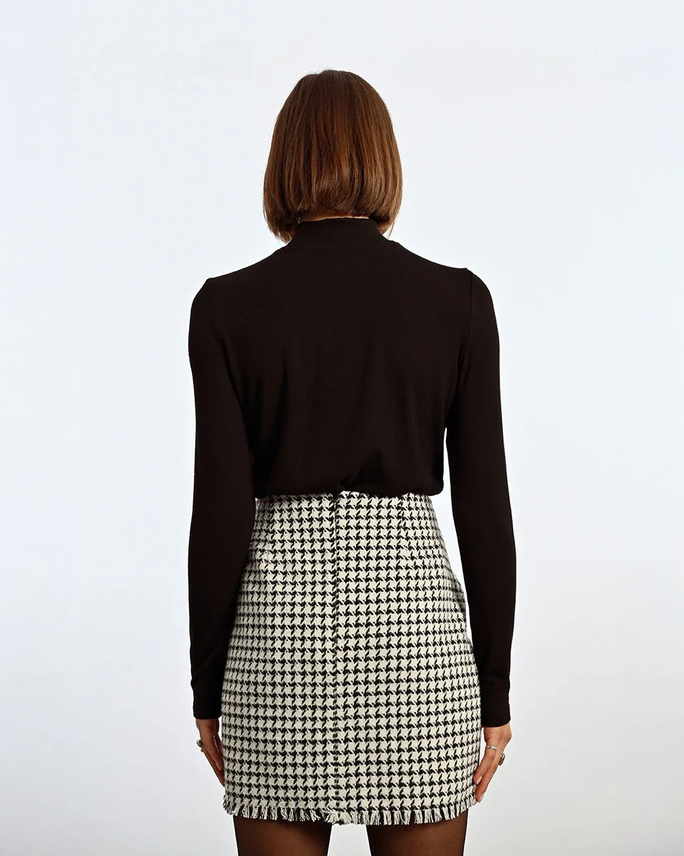 Molly Bracken Houndstooth Mini Skirt