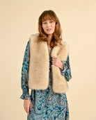 Molly Bracken Long Haired Sleeveless Faux Fur Vest