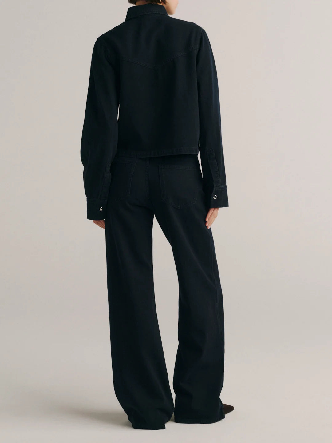 button up dark navy shirt with a collar