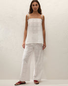 wide leg white pant