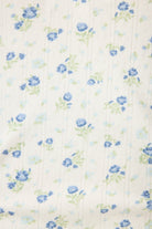 tank top and pant pj set in white with blue floral print