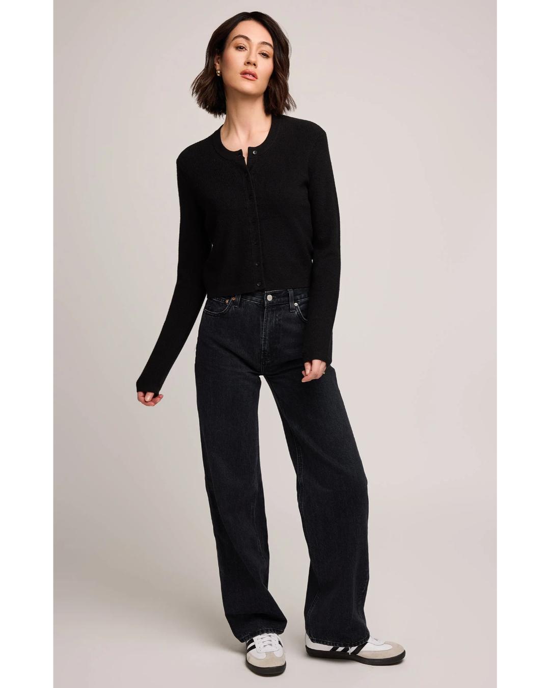 black crop cardigan