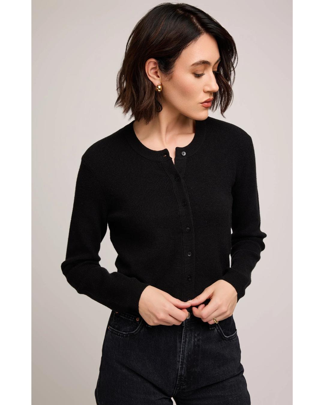 black crop cardigan