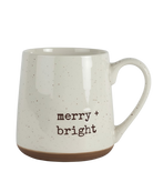 white mug with text merry and bright
