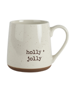 white mug with text holly and jolly