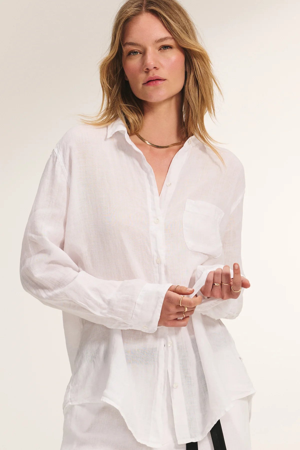 white linen blouse