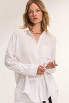 white linen blouse