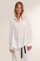 white linen blouse