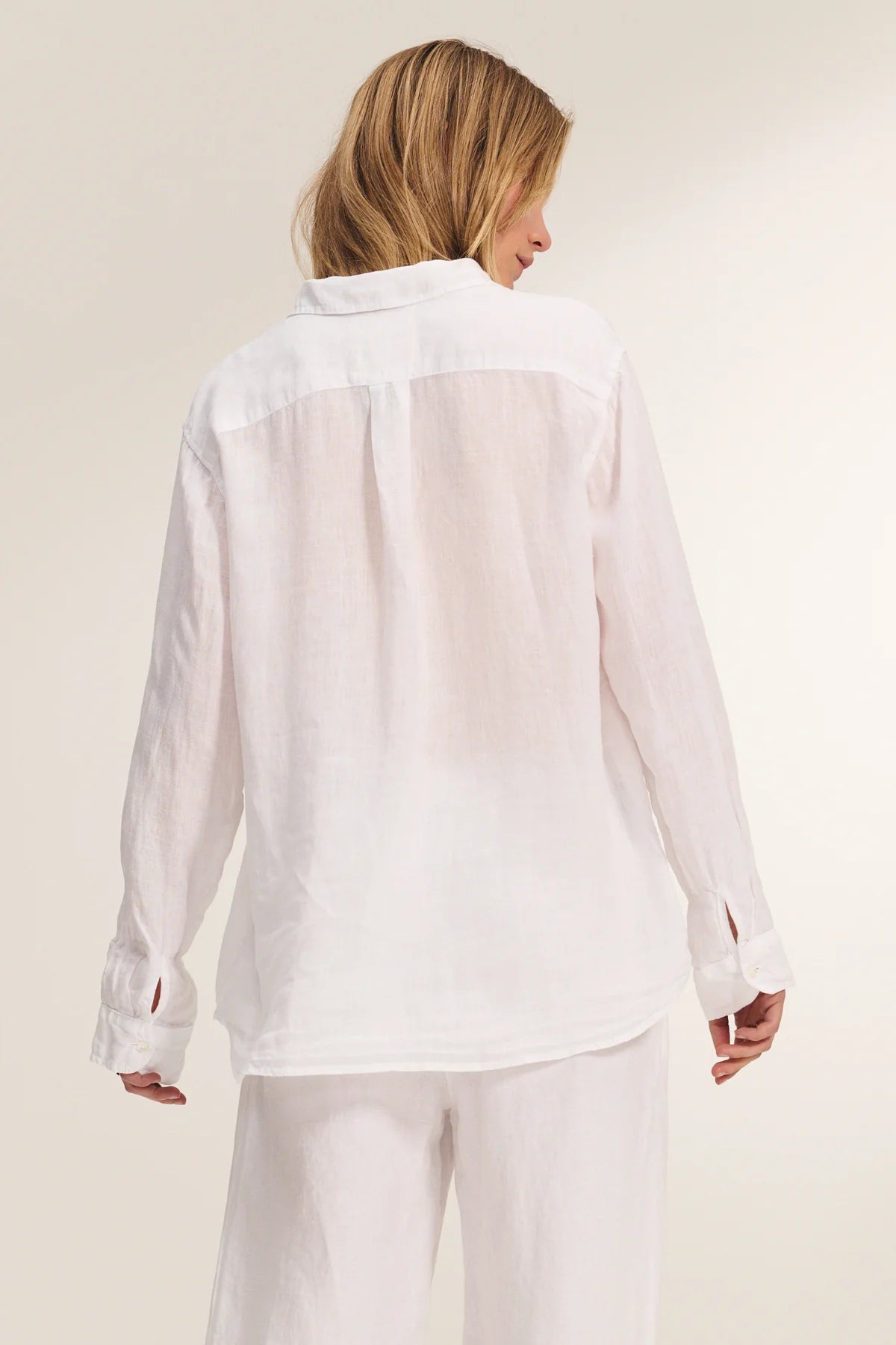 white linen blouse