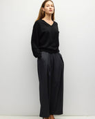 black v-neck sweater