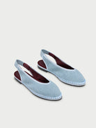 light blue denim flat shoe