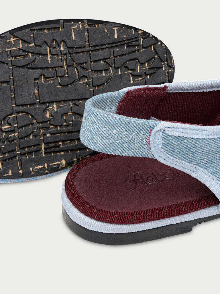 light blue denim flat shoe