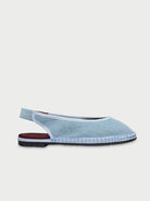 light blue denim flat shoe