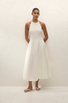 white midi dress