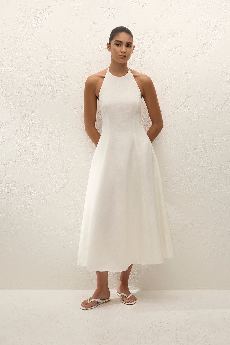 white midi dress