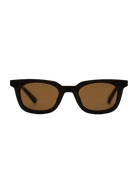 oversizes sunglasses with a brown frame and lenses