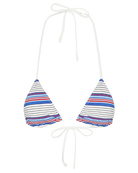triangle bikini top with white, blue and red stripes