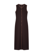 long knit brown sleeveless dress