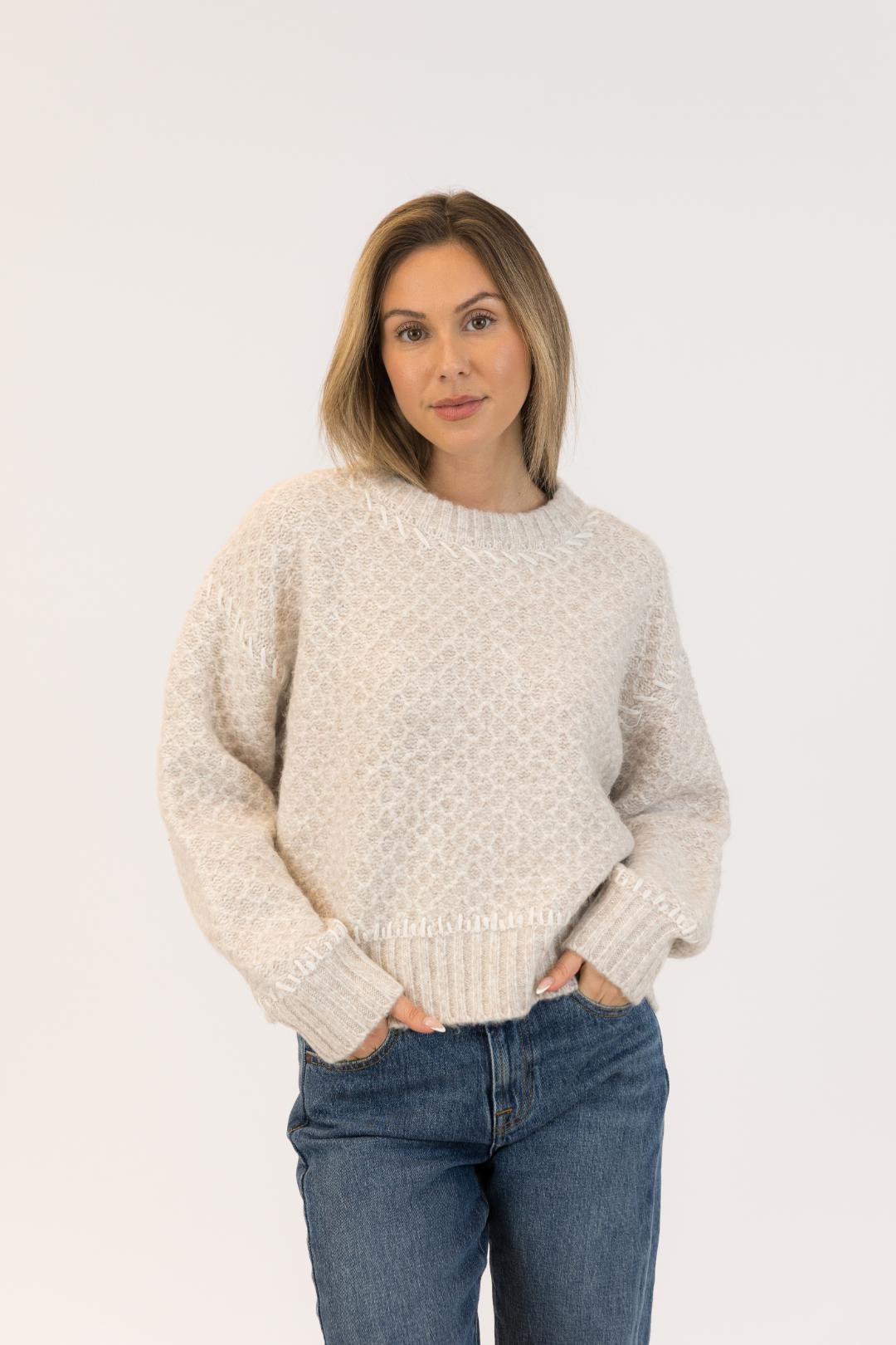 beige knit sweater