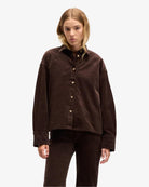 brown corduroy button up shirt