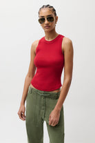 red racerback tank top