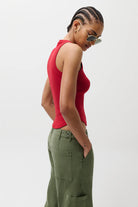 red racerback tank top