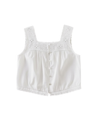 white tank top with eyelet details