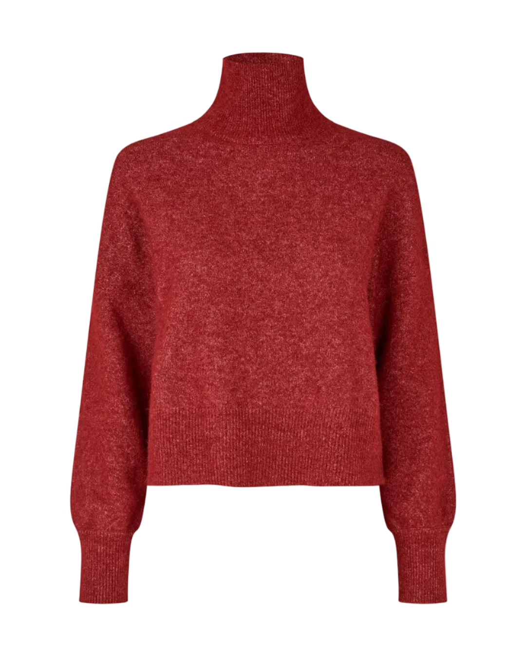 red knit turtleneck