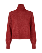 red knit turtleneck