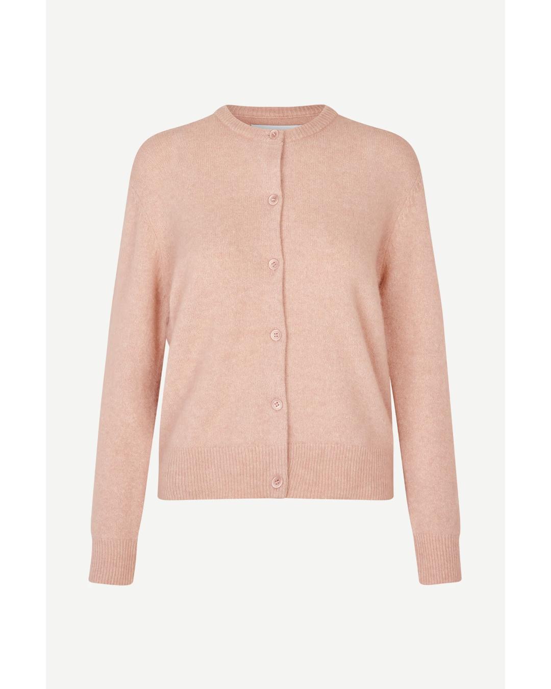 button up cardigan in a light pink