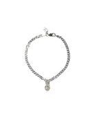 silver bracelet with pearl charm
