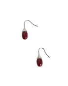 silver drop earring with red stone