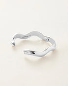 chunky wavy bangle in silver