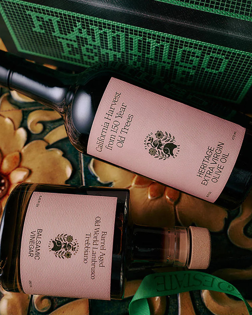 olive oil and balsamic in a gift box