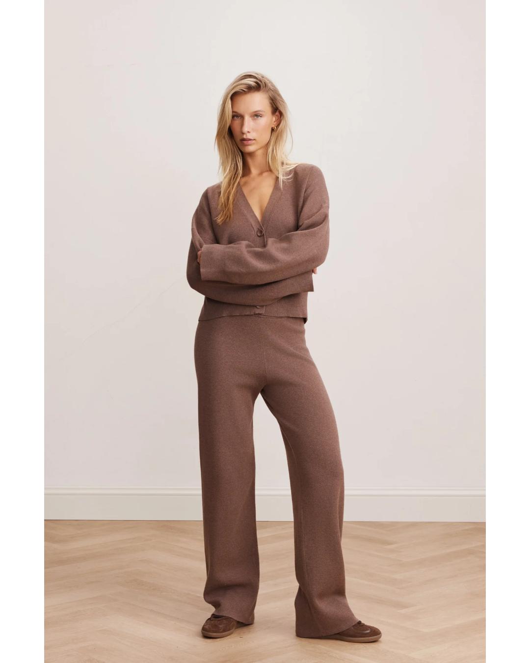 brown wide leg lounge pant