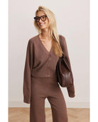 brown wide leg lounge pant