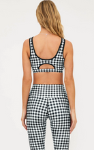 sports bra. inbnlack gingham