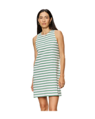 white and green mini dress