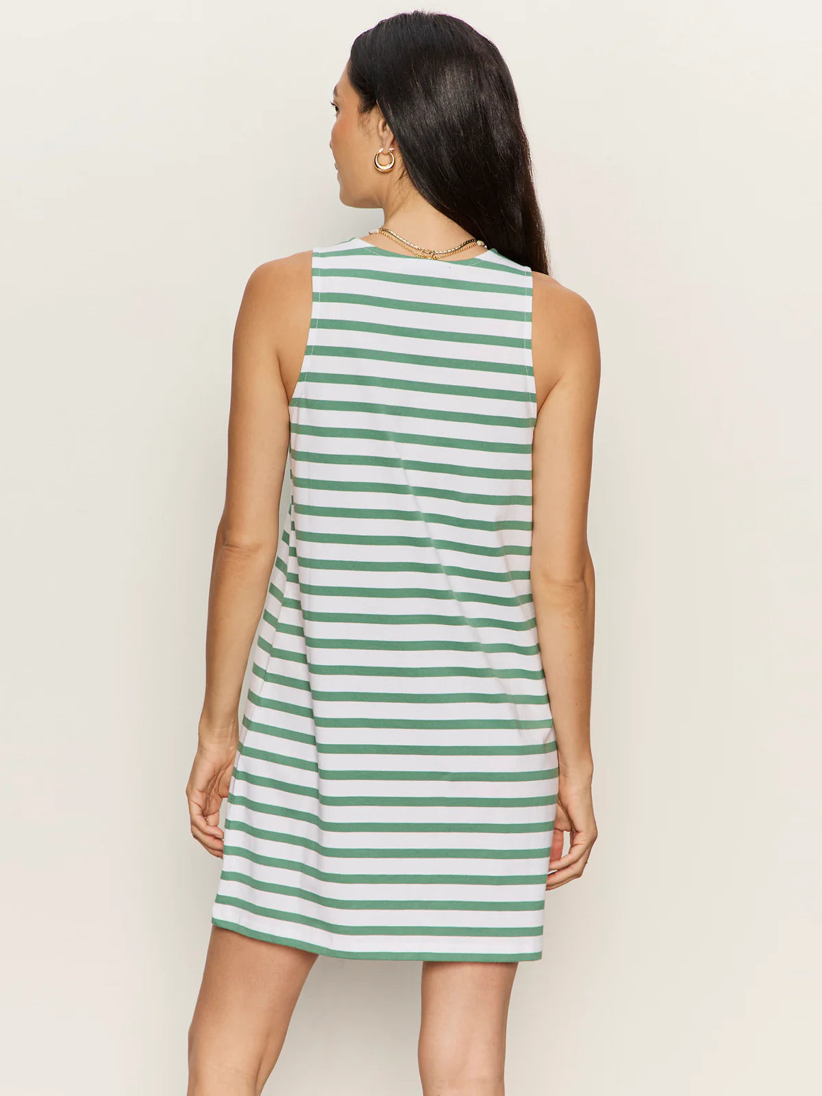 white and green mini dress