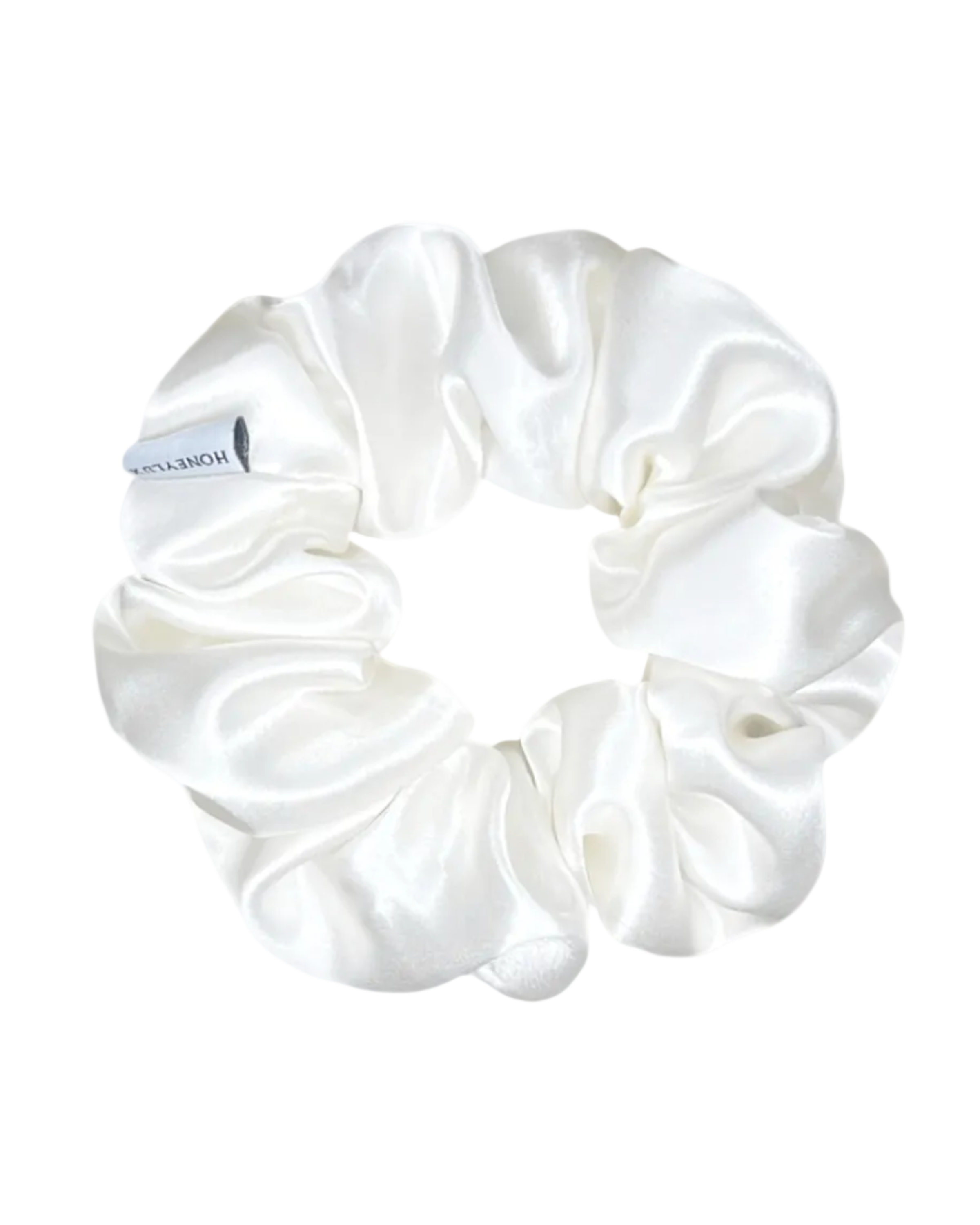 white satin scrunchie