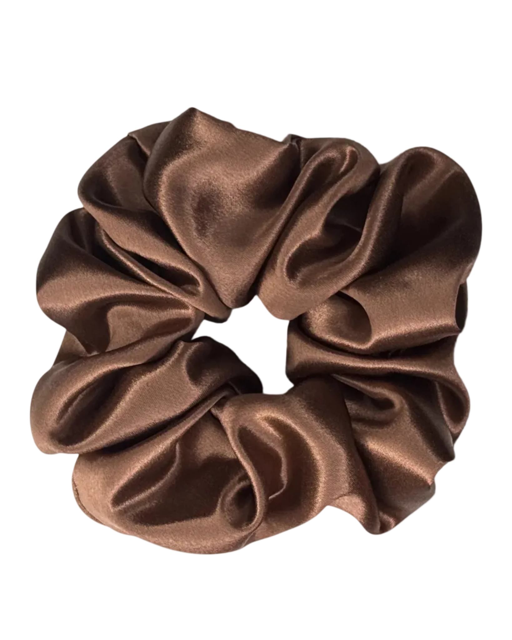 brown satin scrunchie