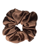 brown satin scrunchie