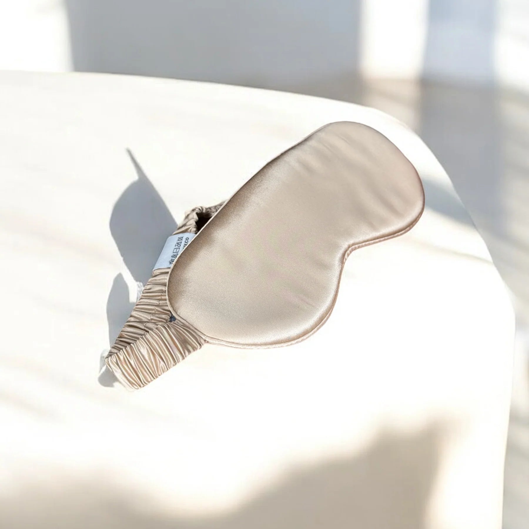 champagne colour silk sleep mask