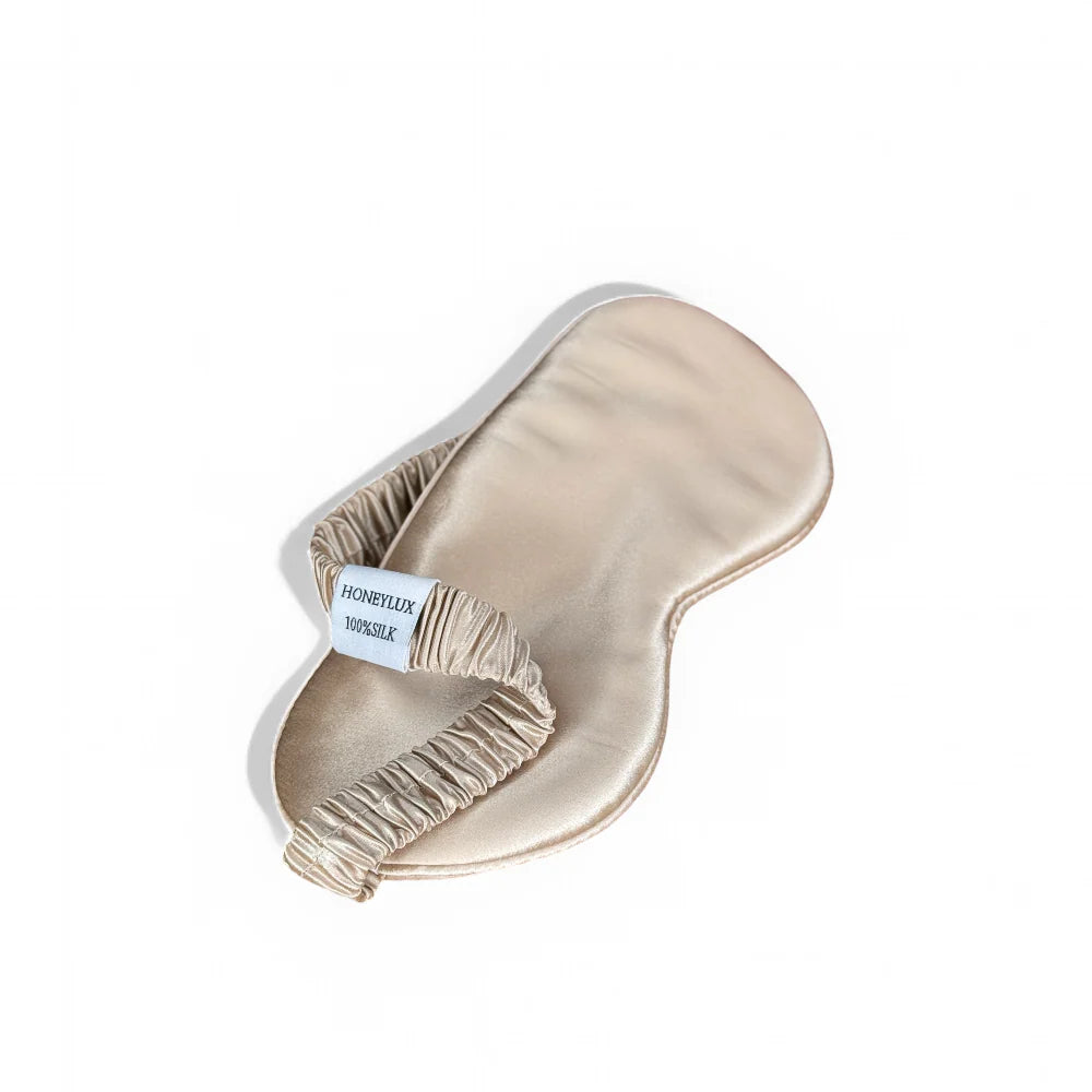champagne colour silk sleep mask