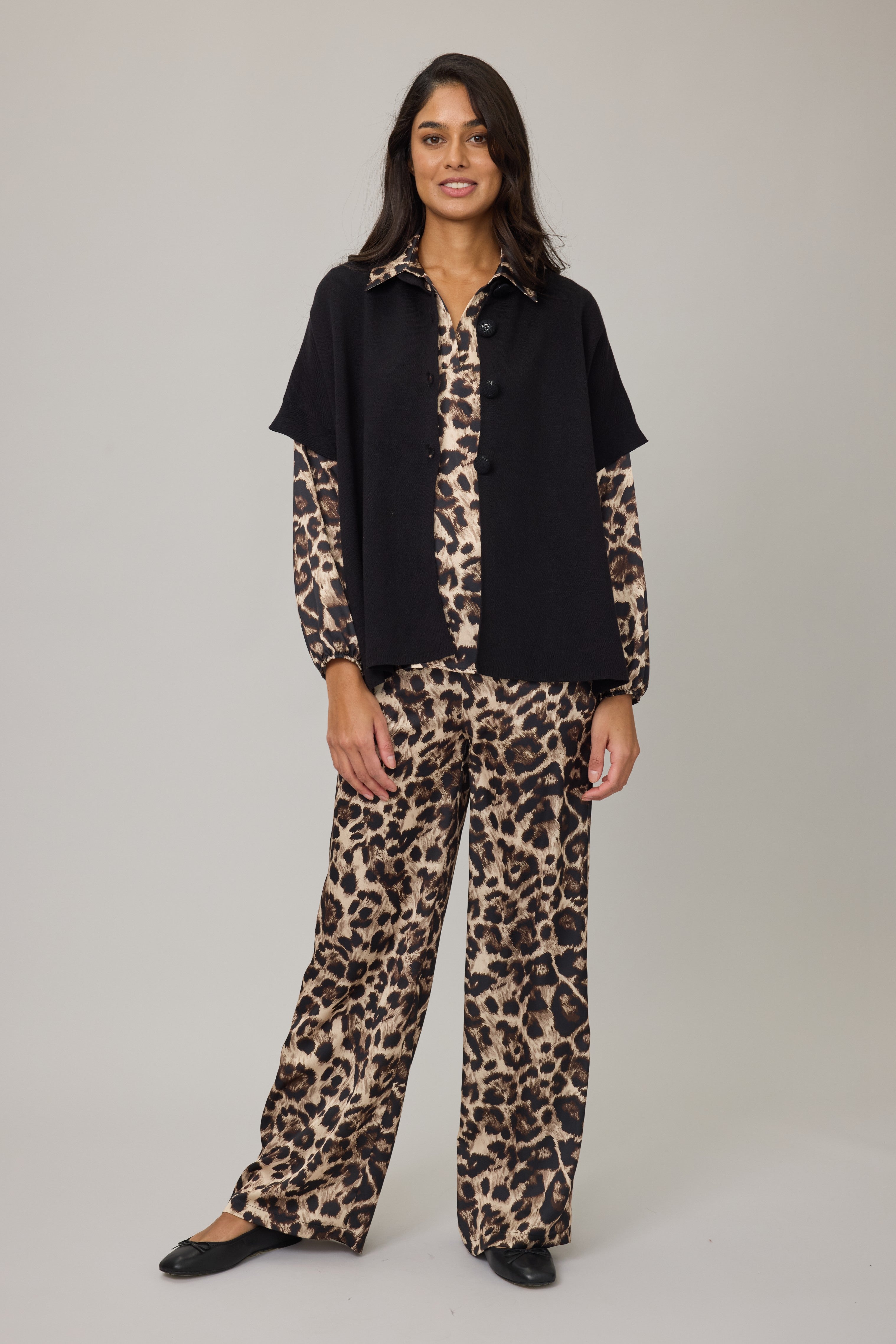 oversized knit black cardigan