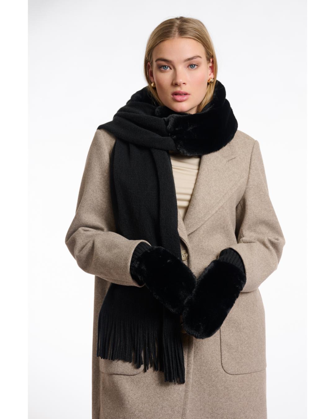 black fur gloves