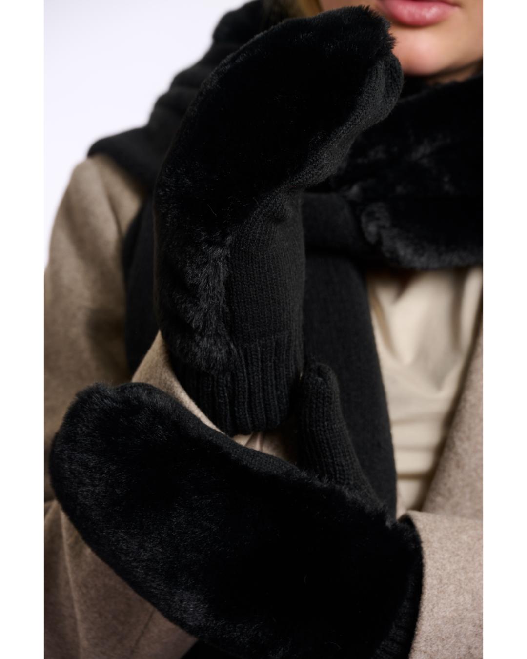 black fur gloves