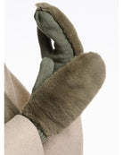 green fur gloves